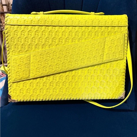 Sassy Jones Neon Yellow Laptop Bag - Picture 5 of 6